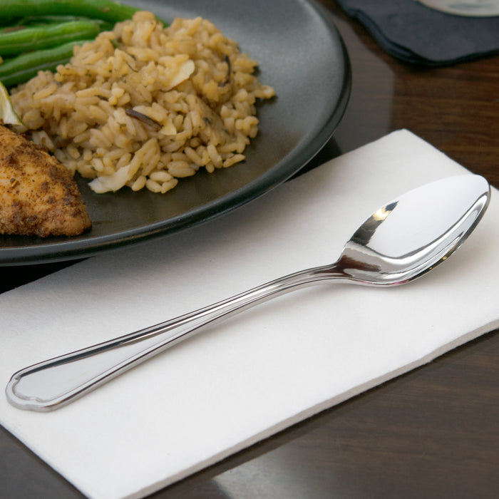 10 Strawberry Street LNCLN-DS Lincoln 18/0 Heavy Weight 7 1/4" Stainless Steel Dinner Spoon - 12/Pack