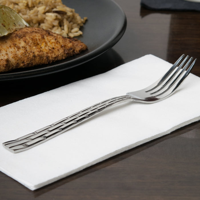 10 Strawberry Street PAN-SF Panther Link 18/0 Heavy Weight 7" Stainless Steel Salad Fork - 12/Pack