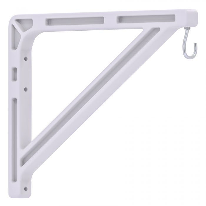 White 11-inch wall bracket for retractable photo backdrop, set of two