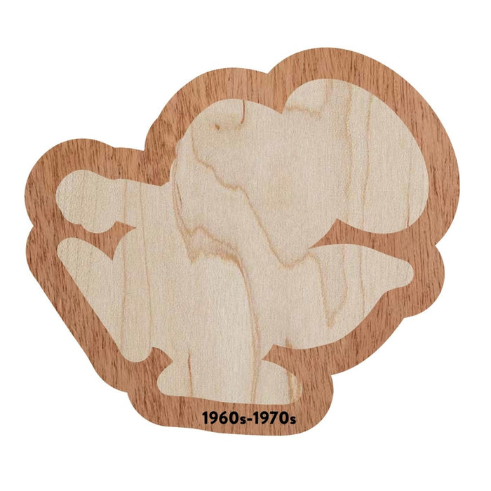 1960s-1970s Vintage Goldy Wooden Puzzle with Tray