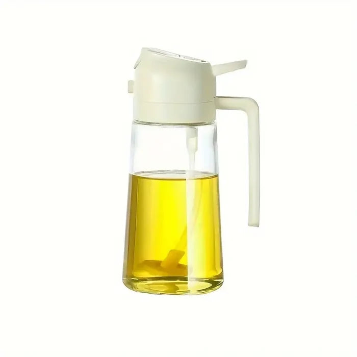 2 in 1 Oil Spray and Pour Bottle - 470ml Dispenser for Olive Oil Cooking