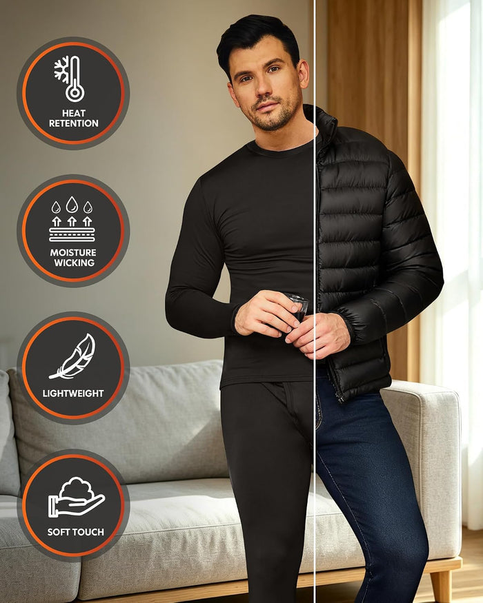 2 or 3 Sets Thermal Underwear for Men Long Johns Base Layer Cold Weather