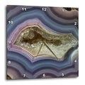 3D CHIC Banded Agate - Quartzsite Wall Clock, 13" x 13" - EK CHIC HOME