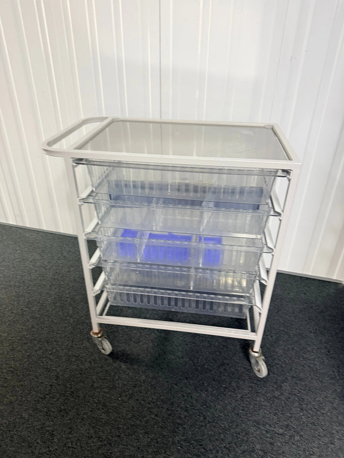 Clinical Storage Trolley with Basket Shelves Clinical Storage Trolley SelfiMed UK