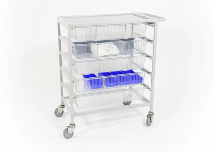 Clinical Storage Trolley with Basket Shelves Clinical Storage Trolley SelfiMed UK