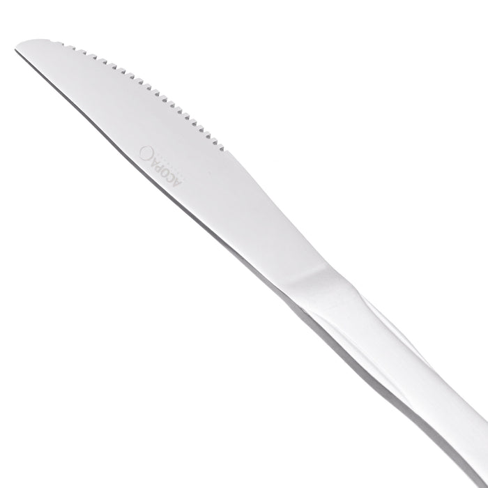 Acopa Delmont 8 5/8" 18/0 Stainless Steel Medium Weight Dinner Knife - 12/Pack