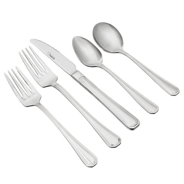 Acopa Landsdale 18/8 Stainless Steel Extra Heavy Weight Flatware Set with Service for 12