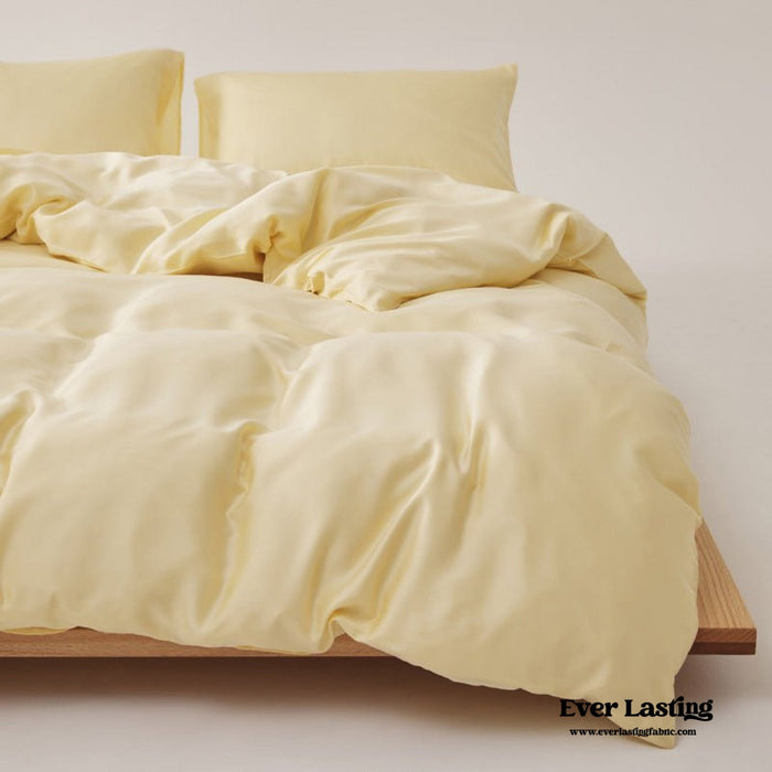 Adeline Pastel Silky TENCEL™ Bedding Set / Yellow - Ever Lasting