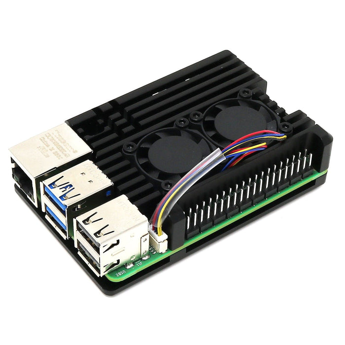 Aluminium Armour Dual-Fan Heatsink Case for Raspberry Pi 5 by The Pi Hut - The Pi Hut