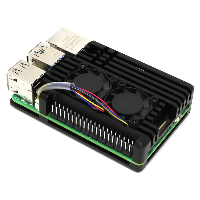 Aluminium Armour Dual-Fan Heatsink Case for Raspberry Pi 5 by The Pi Hut - The Pi Hut