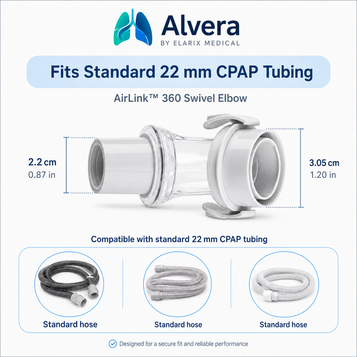 Alvera AirLink 360 Swivel Elbow for AirFit F20, AirTouch F20 and AirFit F30 Masks Single Pack CPAP Elbow SelfiMed UK