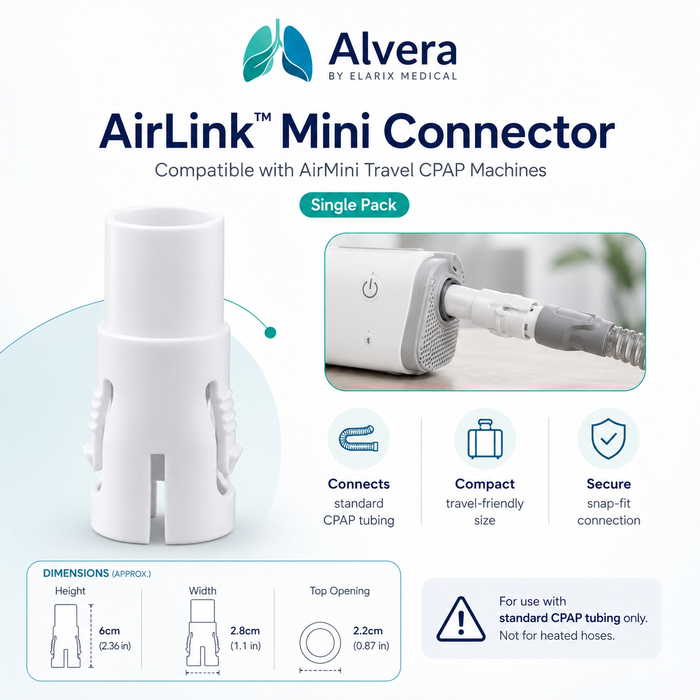 Alvera AirLink Mini Connector for AirMini Travel CPAP Machines Twin Pack Airmini Connector SelfiMed UK