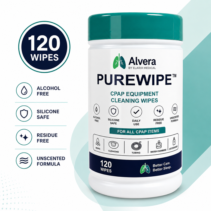 Alvera PureWipe CPAP Equipment Cleaning Wipes — 120 Wipe Tub SelfiMed UK