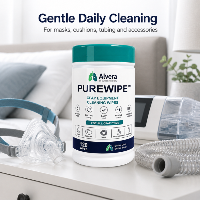 Alvera PureWipe CPAP Equipment Cleaning Wipes — 120 Wipe Tub SelfiMed UK
