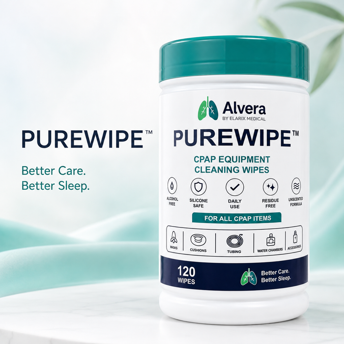 Alvera PureWipe CPAP Equipment Cleaning Wipes — 120 Wipe Tub SelfiMed UK