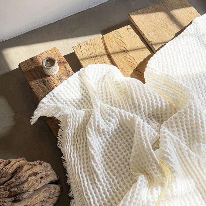 - Ever Lasting - Arabella Tassel Throw Blanket / Brown - Blanket - Ever Lasting