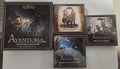 Aventuria Adventure Card Game by LingSter Games with expansion packs displayed on a tabletop
