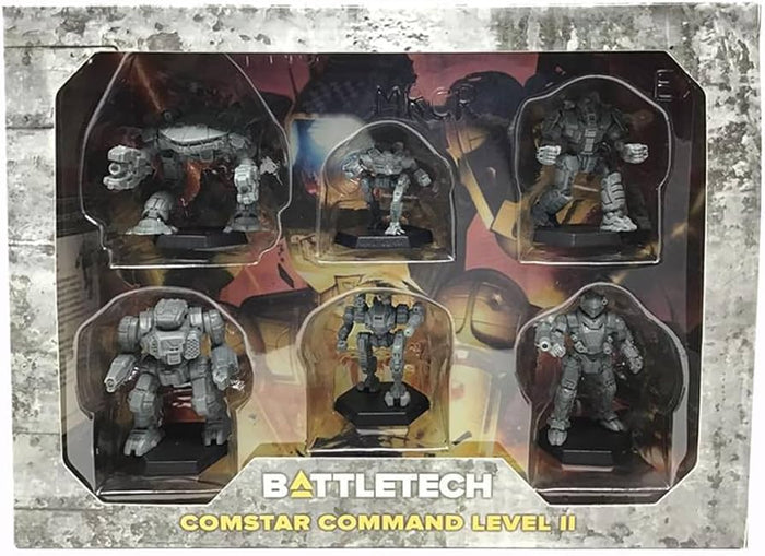 Battletech Comstar Force Packs featuring six detailed miniatures for tabletop gaming