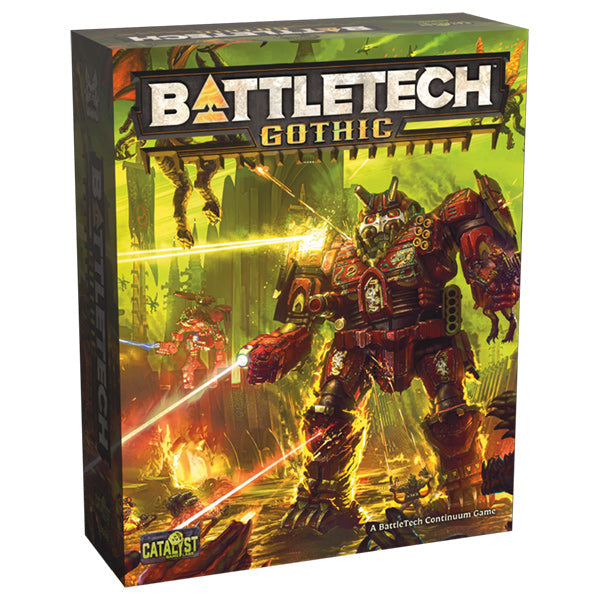 Battletech Gothic tabletop game box featuring detailed mech artwork by Catalyst Games