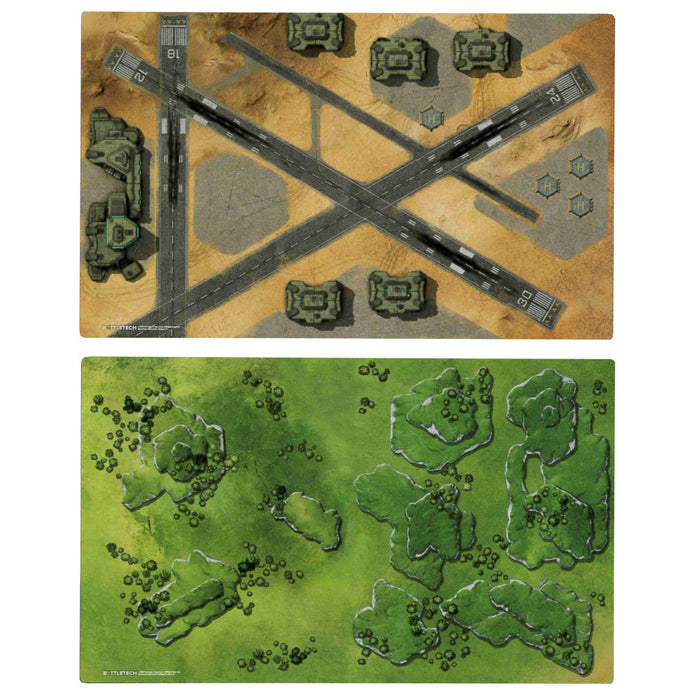 BattleTech Hexless BattleMat: Alpha Strike Aerobase featuring a detailed terrain layout for gaming