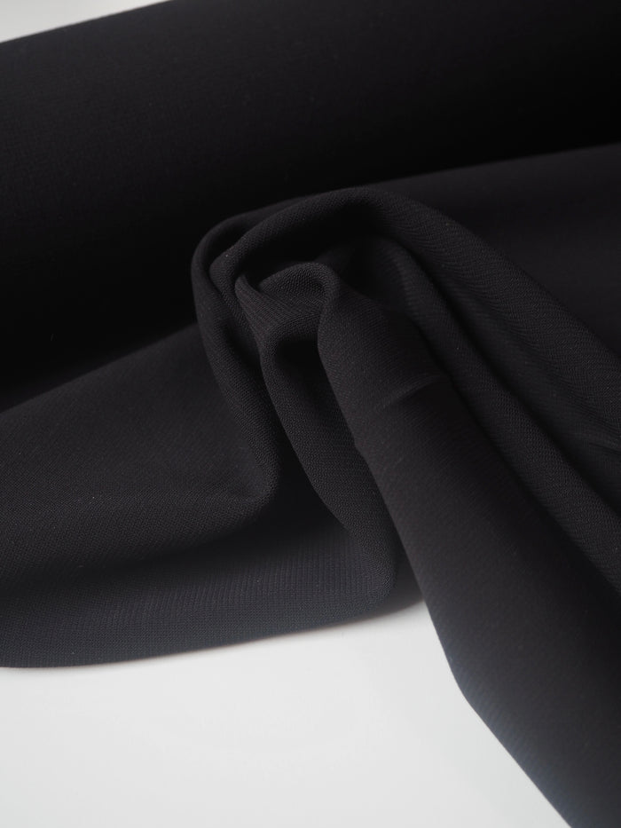 Black Mediumweight Viscose Interlock Jersey