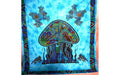 Blue Psychedelic Art Mushroom Garden Cotton Tapestry | Wild Lotus® | @wildlotusbrand