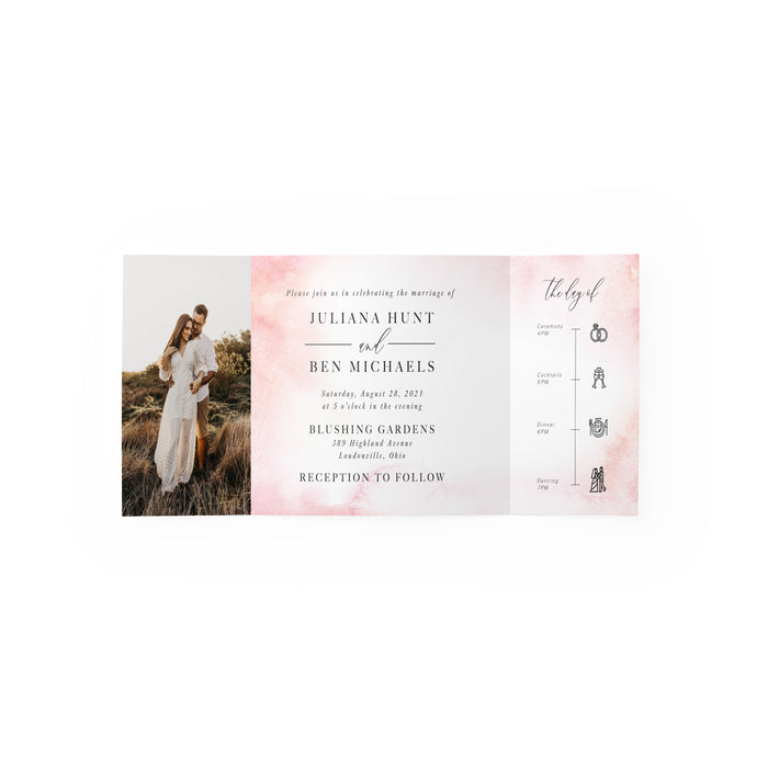 Blush Frame Gate Fold Invitation