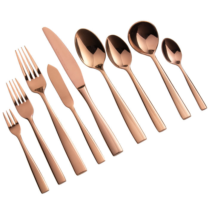 Bon Chef S3011RG Manhattan 9" 18/10 Extra Heavy Weight Rose Gold Stainless Steel Dinner Knife - 12/Pack