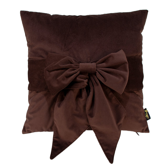 Bow Luxe Choc Cushion