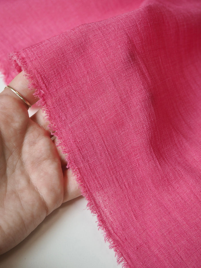 Bright Pink Polyester Voile