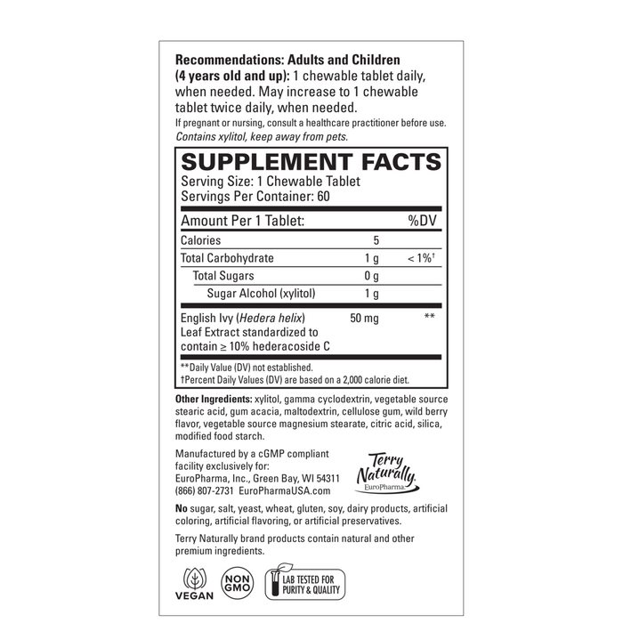 Bronchial Clear™ Ivy Leaf Extract Chewable