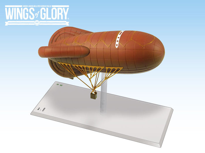 Wings of Glory: Caquot MAe 800 Drachen model airship in detailed design with a clear base for display
