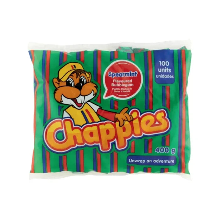 Chappies Spearmint Flavoured Bubblegum 100 Pack