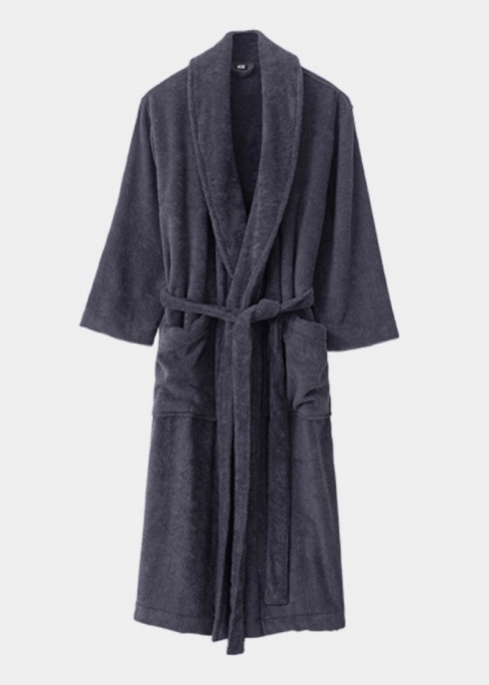 Classic Ultra - Soft Absorbent Cotton Bathrobe / Dark Gray - Ever Lasting