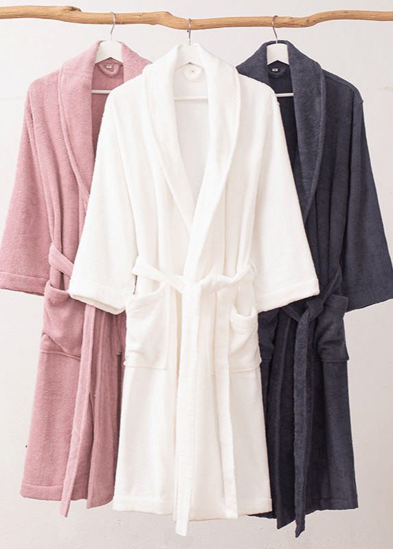 Classic Ultra - Soft Absorbent Cotton Bathrobe / Dark Gray - Ever Lasting
