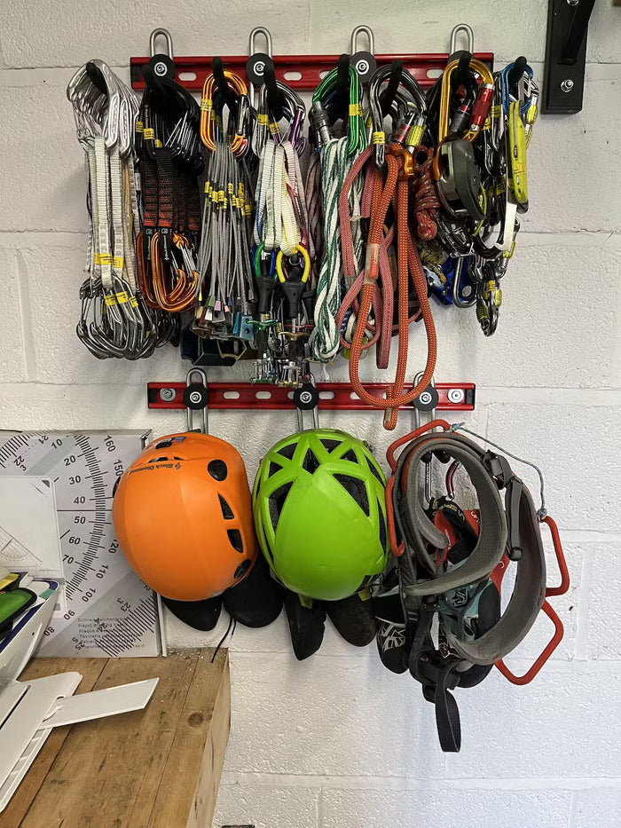 Climbing Equipment Storage System - professional wall storage rack - GearHooks Limited