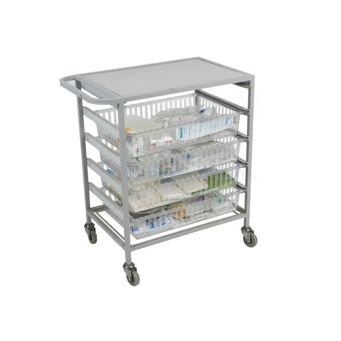 Clinical Storage Trolley with Basket Shelves Clinical Storage Trolley SelfiMed UK