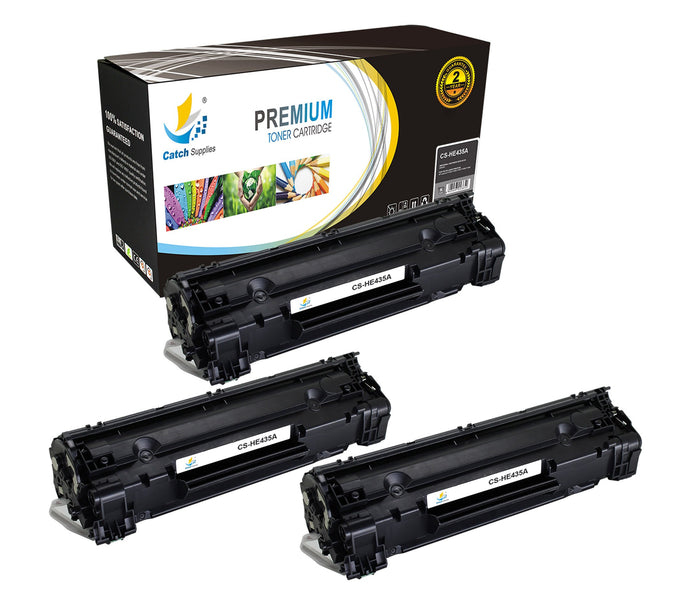 Compatible HP CB435A Standard-Yield Black Toner Cartridges, 3-Pack, for LaserJet P1005 P1006 P1007 P1008 P1009 Printers