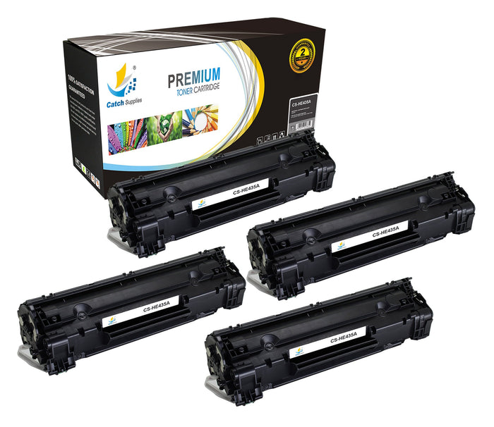 Compatible HP CB435A Standard-Yield Black Toner Cartridges, 4-Pack, for LaserJet P1005 P1006 P1007 P1008 P1009 Printers