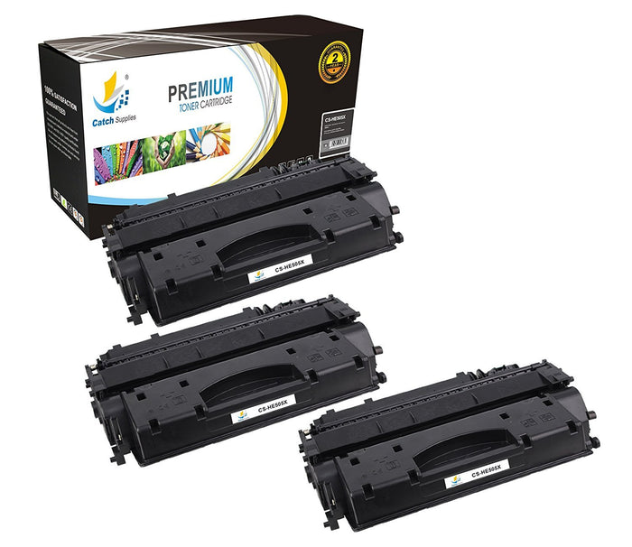 Compatible HP CE505X High-Yield Black Toner Cartridge Toner Cartridges, 3-Pack | Catch Supplies