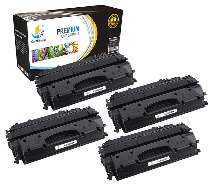 Compatible HP CE505X High-Yield Black Toner Cartridge Toner Cartridges, 4-Pack | Catch Supplies