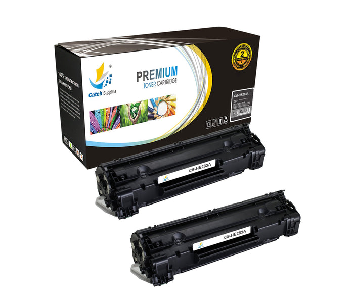 Compatible HP CF283A Standard-Yield Black Toner Cartridges, 2-Pack, for LaserJet Pro M125a M125nw M125rnw M126a M126nw M127fn Printers