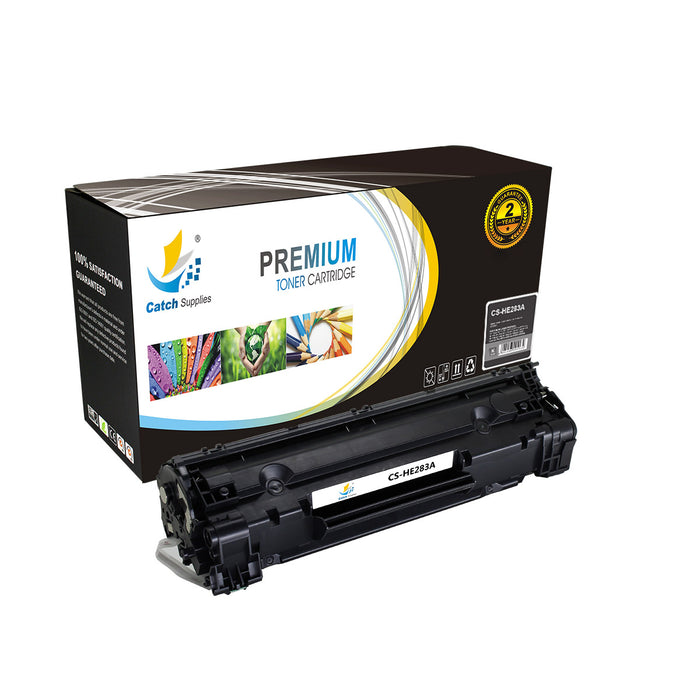 Compatible HP CF283A Standard-Yield Black Toner Cartridges, 2-Pack, for LaserJet Pro M125a M125nw M125rnw M126a M126nw M127fn Printers