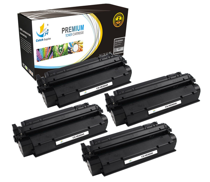 Compatible HP Q2624A Standard-Yield Black Toner Cartridges, 4-Pack, for LaserJet 1150 Printers