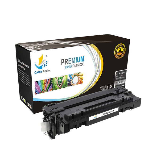 Compatible HP Q7551A Standard-Yield Black Toner Cartridges, 4-Pack, for LaserJet P3005 P3005D P3005X P3005N P3005DN M3027MFP Printers