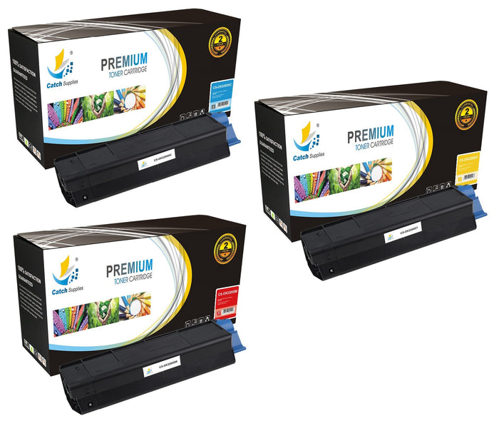 Compatible Okidata 43034803,43034802,43034801 Standard Yield Laser Printer Toner Cartridges - Three Pack