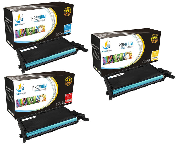 Compatible Samsung CLT-C508L, CLT-M508L, CLT-Y508L High-Yield Toner Cartridges, 3-Pack