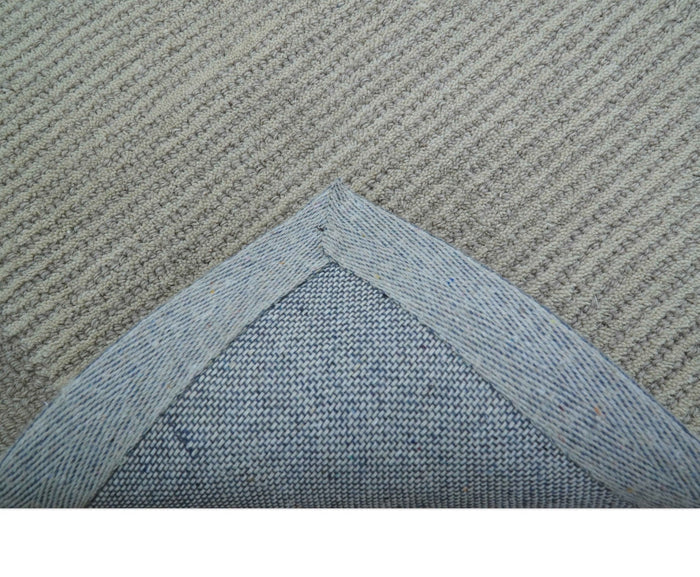 Custom Made Modern Solid Design Gray Hand Tufted Wool Rug - The Rug Decor