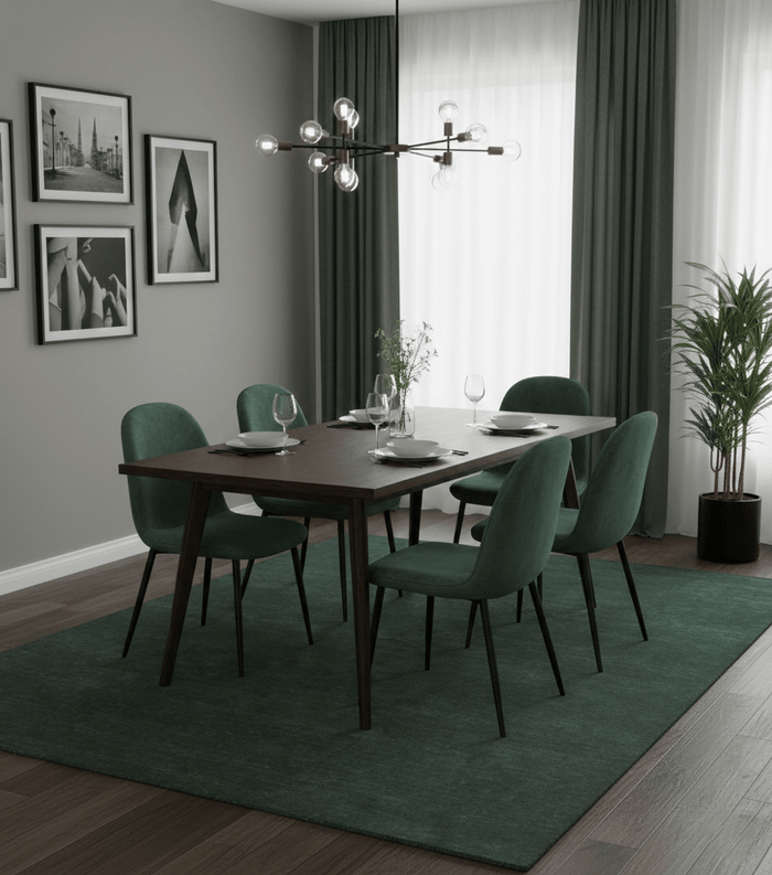 Custom Made Modern Solid Green Hand Tufted Wool Area Rug - The Rug Decor