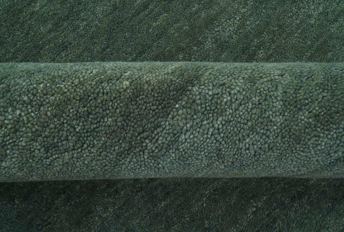 Custom Made Modern Solid Green Hand Tufted Wool Area Rug - The Rug Decor